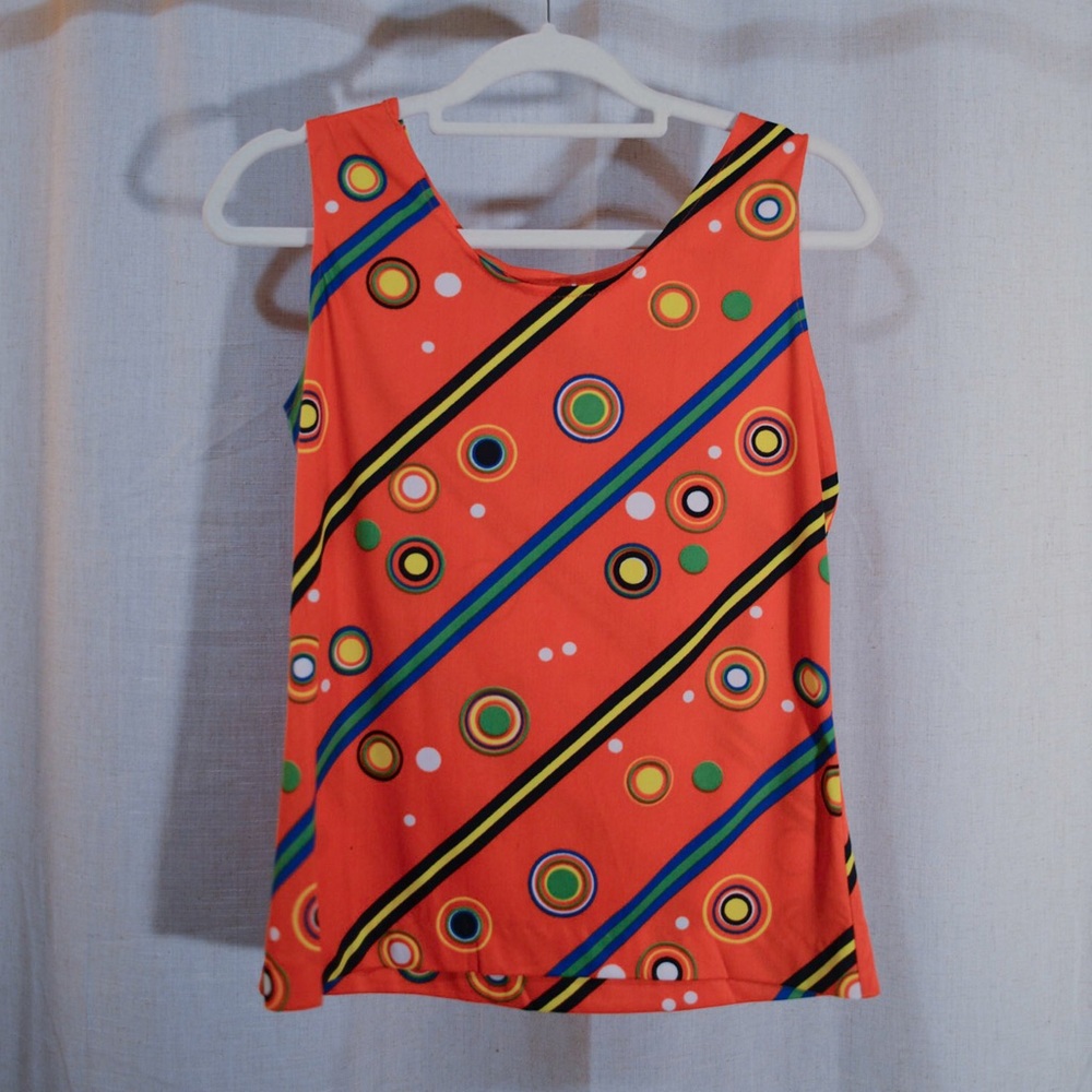 Vintage Op Art Tank with Dazzle Camouflage Pattern